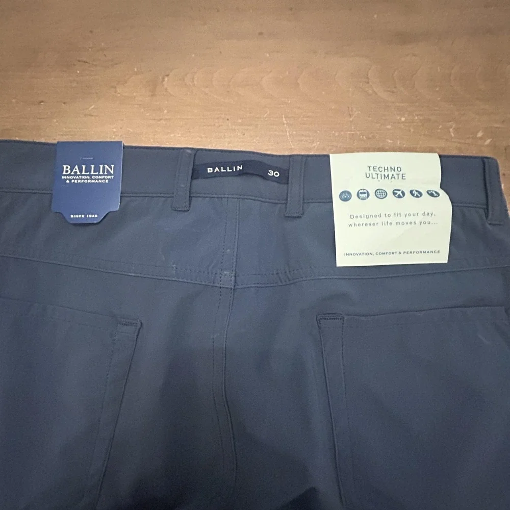 Ballin Pants Mens 30x34 Navy Techno Ultimate Stretch Travel Chino GOLF Quick Dry